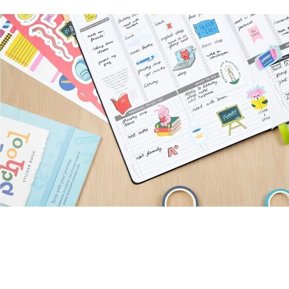 Passion Planner Tools for School Sticker Book nWT